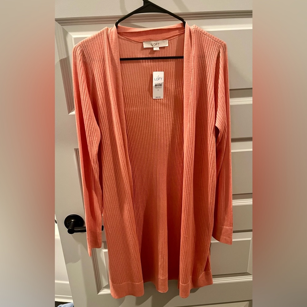 Loft Womens Peach Cardigan Size Medium NWT